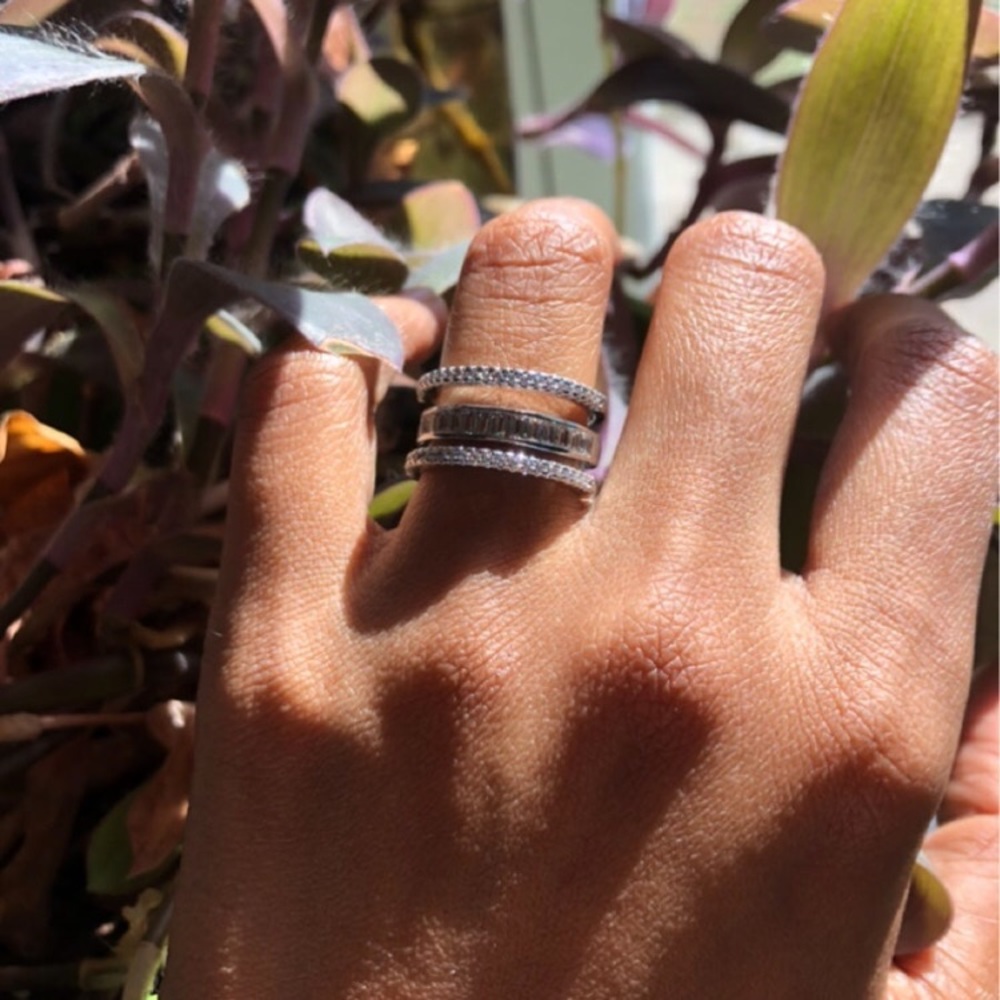 Adjustable Silver Plated Ring With Swarovski Elem… - image 5